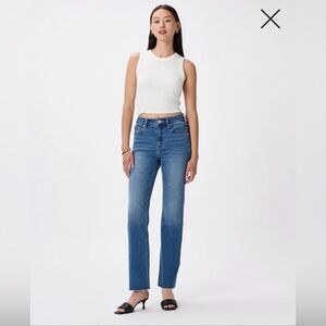 Quince Stretch High Rise Straight Jeans